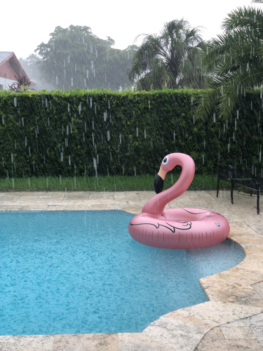 Pool float in storm