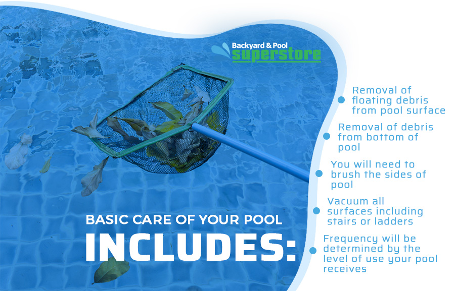 basic care of pool includes graphic