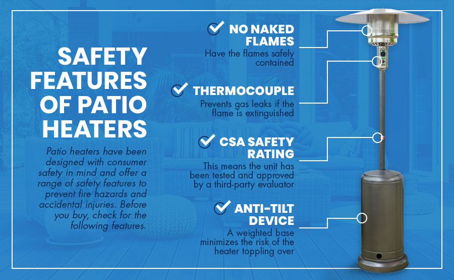 patio heater safety features graphic