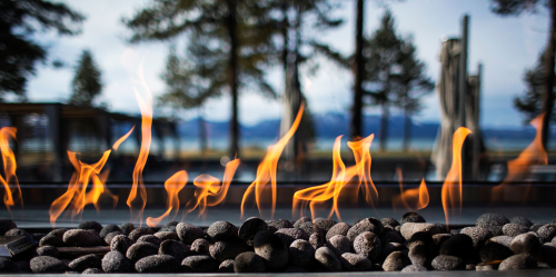 stone fireplace