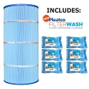 Pleatco Cartridge Filter PSR70-M Sta-Rite Posi-Flo II PTM70 T-70TX T-70TXR 70GPM-TX 70TX 70TXR open w/12 concentric slots WC108-572SX  (Antimicrobial) w/ 6x Filter Wash