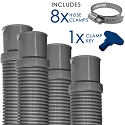 Puri Tech Heavy Duty Above Ground Filter Hose, Includes Clamps, 1.5 Inch x 6 ft - 4 pack
