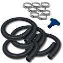 Puri Tech Durable Pool Filter Hose, Above Ground, 8 Hose Clamps, 1.25 in  x 3 ft - 4 pack