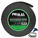 Primal Accessories Commercial Grade Backwash Hose 2 inch x 50 feet, 3 Bar / 43.5 psi - Black