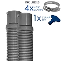 Puri Tech Heavy Duty Above Ground Pool Filter Hose, Includes Clamps, 1.5 Inch x 3 ft - 2 pack