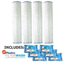 Pleatco Cartridge Filter PA126-PAK4 Hayward Super-Star-Clear C5000 SwimClear C5020 open w/molded gasket  CX1260-RE  w/ 6x Filter Washes