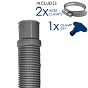 Puri Tech Above Ground Pool Filter Drain Hose, Includes Clamps, 1.5 inch x 6 foot - Single