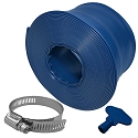 Puri Tech Durable Pool Filter Backwash Hose, Heavy Duty, Clamp and Key Included, Weather and Chemical Resistant Vinyl, 2in x 25ft