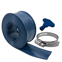 Puri Tech Pool Filter Backwash Hose, Heavy Duty, Weather and Chemical Resistant Vinyl, Includes Clamp and Key, 1.5 in x 25 ft