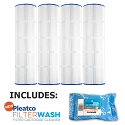 4 Pack Pleatco Cartridge Filter PA100N-PAK4 Pool Hayward C4000 C4020 CX870RE C-7487 w/ 1x Filter Wash