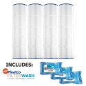 Pleatco Cartridge Filter PA100N-PAK4 Pool Hayward C4000 C4020 CX870RE C-7487 w/ 3x Filter Washes