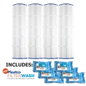 Pleatco Cartridge Filter PA100N-PAK4 Pool Hayward C4000 C4020 CX870RE C-7487 w/ 6x Filter Washes