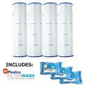 Pleatco Cartridge Filter PA106-4 Pack of 4 Hayward C4025 CX880XRE C-7488 w/ 3x Filter Washes