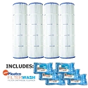 Pleatco Cartridge Filter PA106-4 Pack of 4 Hayward C4025 CX880XRE C-7488 w/ 6x Filter Washes