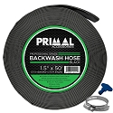 Primal Accessories Commercial Grade Backwash Hose 1.5 inch x 50 feet, 3 Bar / 43.5 psi - Black