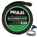 Primal Accessories Commercial Grade Backwash Hose 2 inch x 25 feet, 3 Bar / 43.5 psi - Black