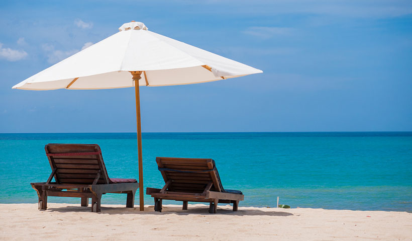 umbrella for shade on beach