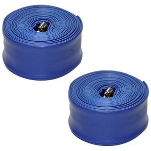 Blue Devil Backwash Hose 2" x 50' w/ Clamp Shrink Wrapped (22 mil hose) 2 Pack