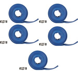 Blue Devil Backwash Hose 1-1/2" x 25' w/ Clamp Shrink Wrapped (22 mil hose) 5 Pack