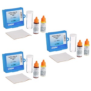 Taylor Technologies Drop Test, Chloride, Argentometric, Salt Pool & Spa Test Kit, 3 pack - .75 oz bottles