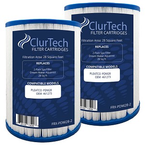 ClurTech Spa Filter Cartridge 28 Sq Ft for Dream Maker Aquarest - 2 pack