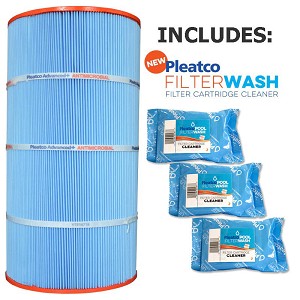 Pleatco Cartridge Filter PWW100-M4 Waterway Pool 100 Leisure Bay WW-100 (Antimicrobial)  817-0100 111832 (Antimicrobial) w/ 3x Filter Wash