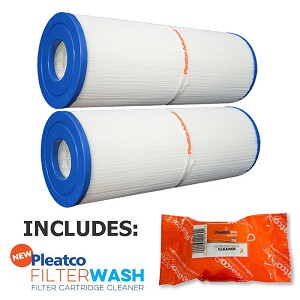 2 Pack Pleatco Spa Filter Cartridge Dynamic Series IV DFM DFML Series II III RTL/RCF-50 Series I RDC-50 RDC50S w/ 1x Filter Wash