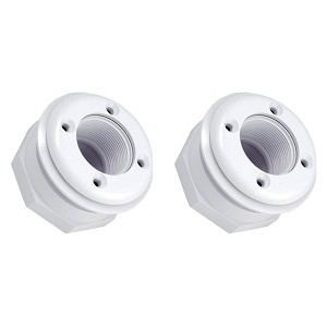 2 Pack Hayward Wall Fitting Nylon FiberGlass White 1.5 FPT