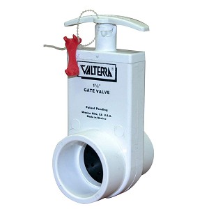 Valterra PVC Gate Valve Inner Diam 1.9" Outer Diam Unibody White 1-1/2" 2101X