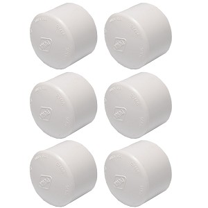 Puri Tech Schedule 40 PVC Fitting 1.5"" Cap Slip 6 Pack