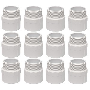 Puri Tech Schedule 40 PVC Fitting 1.5"" Male Adapter NPT Male x Socket 12 Pack