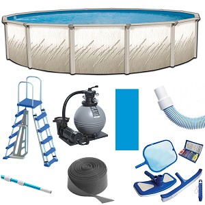 Puri Tech Bulldog Pretium 24ft Round, 52 inch Deep, Above Ground Pool Kit