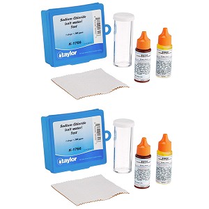 Taylor Technologies Drop Test, Chloride, Argentometric, Salt Pool & Spa Test Kit, 2 pack - .75 oz bottles