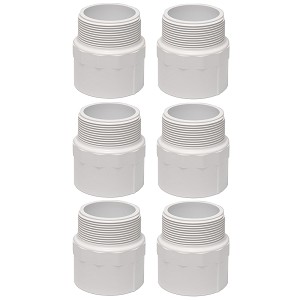 Puri Tech Schedule 40 PVC Fitting 1.5"" Male Adapter NPT Male x Socket 6 Pack