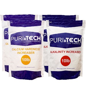  Puri Tech 20 lb Calcium Hardness Increaser - 1 bag, and 20 lb Alkalinity Increaser Kit - 1 bag