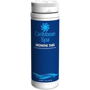 Caribbean Spa Bromine, Slow-Dissolving 1 inch Tablets for Hot Tubs and Spas - 1.5 lb