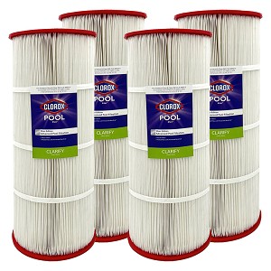 Clorox Silver Advanced Pool Filtration Replacement Cartridge for Predator Clean & Clear, 150sq ft - 4 pack