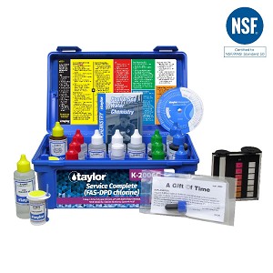 Taylor Technologies Service Complete kit for Chlorine, pH, Alkalinity, Hardness, CYA - 2 oz bottles