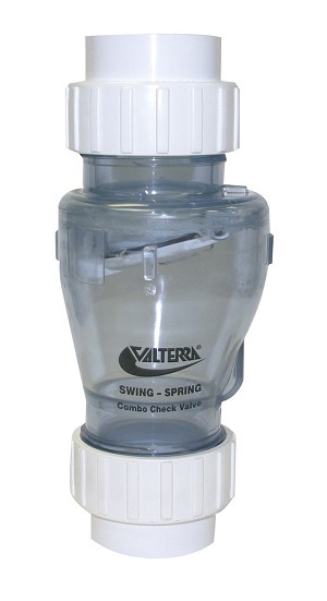 Valterra PVC Check Valve Swing/Spring Combination Clear 2" Union 200-CU20