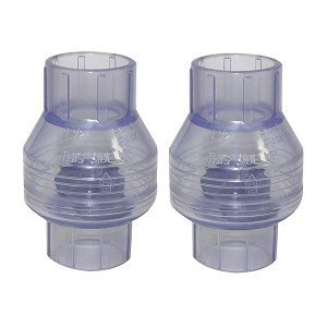 Valterra 200-C15W PVC Swing (No Spring) Check Valve Clear 1-1/2" Slip 2 Pack