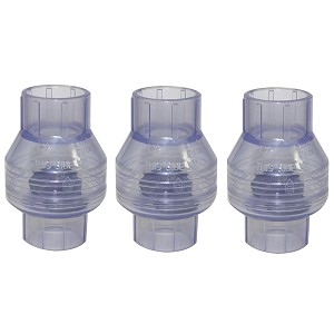 Valterra 200-C15W PVC Swing (No Spring) Check Valve Clear 1-1/2" Slip 3 Pack