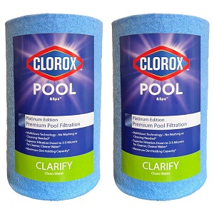 Clorox Platinum Premium 2 Pack Pool Filtration Replacement for Intex Cartridge A/C 1-pack 29000E C-4607 PC7-120 FC-3710