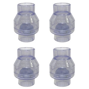 Valterra 200-C20W PVC Swing (No Spring) Check Valve Clear Blue 2" Slip 4 Pack