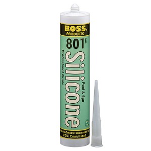 Boss 801 Neutral Cure Silicone Adhesive Clear 10.3-ounce 80100