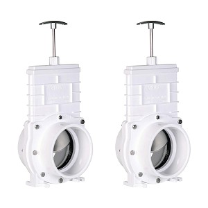 Valterra PVC Gate Valve for Irrigation Landscape and More - Slip x Slip Connection 4" White - 6401 2 Pack