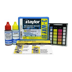 Taylor Technologies 3-Way Pool and Spa Test Kit, for Total Chlorine, Bromine, pH, 2 pack - .75 oz bottles