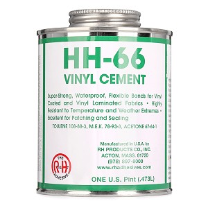 RH Adhesives Industrial Strength HH-66 Vinyl Cement Glue w/ Brush, 16 oz, Clear HH66-16