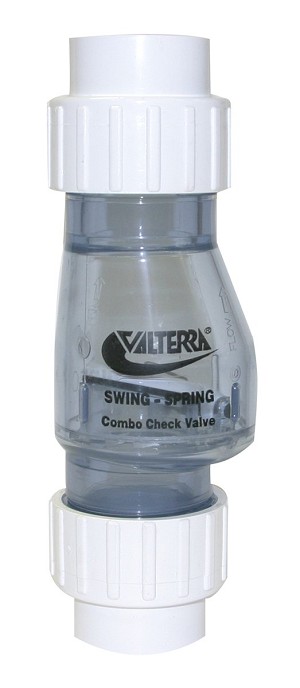 PVC Swing/Spring Check Valve Union x Union Clear 1-1/2" 1/2 lb Tension 200-CU15