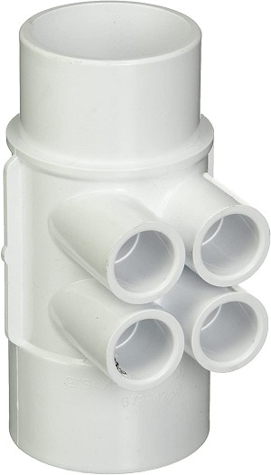 Waterway Plastics 2" S X 2" Spigot X (4) 1/2" S Ports Spa Manifold