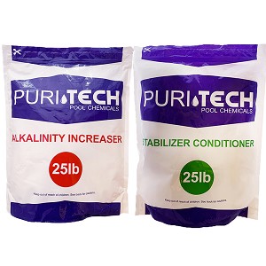 Puri Tech Chemicals 25 lb Alkalinity Increaser and 25 lb Stabilizer Kit